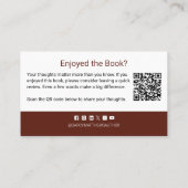Carte De Visite Author Book Review Request QR Code Thank you (Dos)
