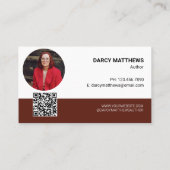 Carte De Visite Author QR Code Book Review Request Promo Marketing (Dos)