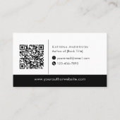 Carte De Visite Author QR Code Minimal Elegant Black Branding (Dos)