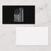 Carte De Visite Autism Shirt American Flag Puzzle (Devant / Derrière)