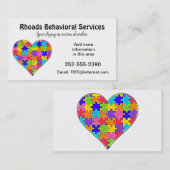 Carte De Visite Autisme Jigsaw Puzzle Coeur (Devant / Derrière)