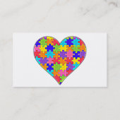 Carte De Visite Autisme Jigsaw Puzzle Coeur (Dos)