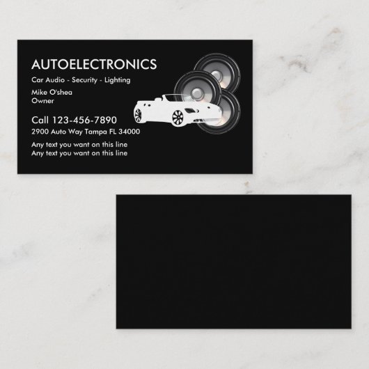 Carte De Visite Auto Auto et sécurité (Devant / Derrière)