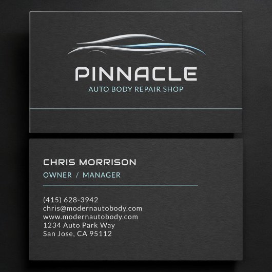 Carte De Visite Auto Body Repair Shop Professional