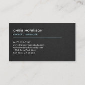 Carte De Visite Auto Body Repair Shop Professional (Dos)