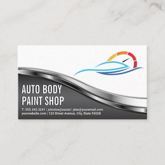 Carte De Visite Auto Body Shop | Car Service Logo (Devant)