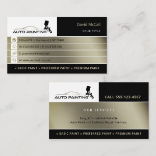 Carte De Visite Auto Body Shop & Peinture Pulvérisateur de peint