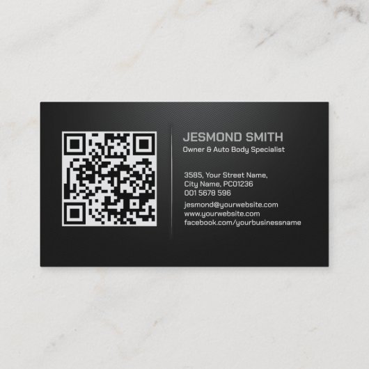 Carte De Visite Auto Body Work Custom Car Paint (Dos)