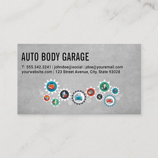 Carte De Visite Auto Car Care | Technicien Mécanicien (Devant)