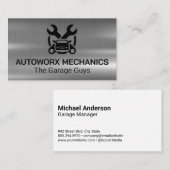 Carte De Visite Auto Car Repair Services Icons | Metallic (Devant / Derrière)