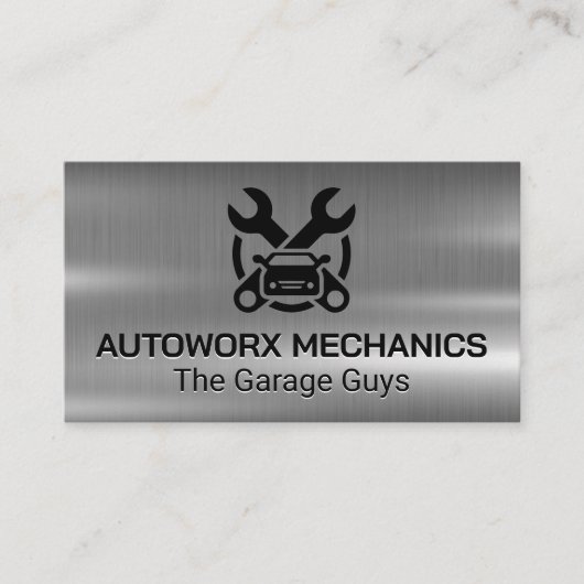 Carte De Visite Auto Car Repair Services Icons | Metallic (Devant)
