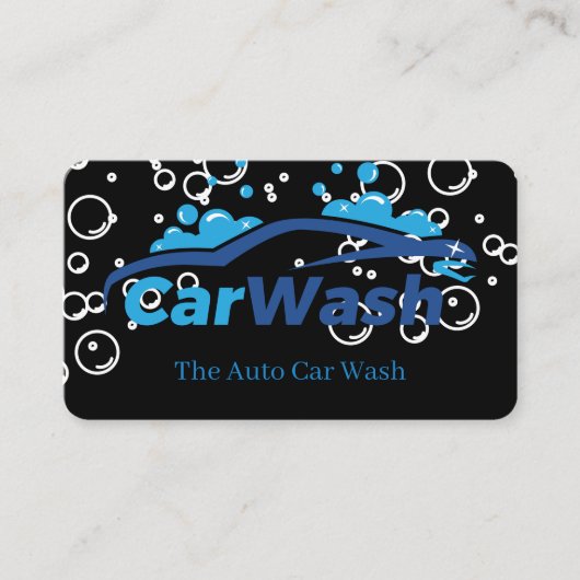 Carte De Visite Auto Car Wash | Soap Bubbles | Car Cleaning (Devant)