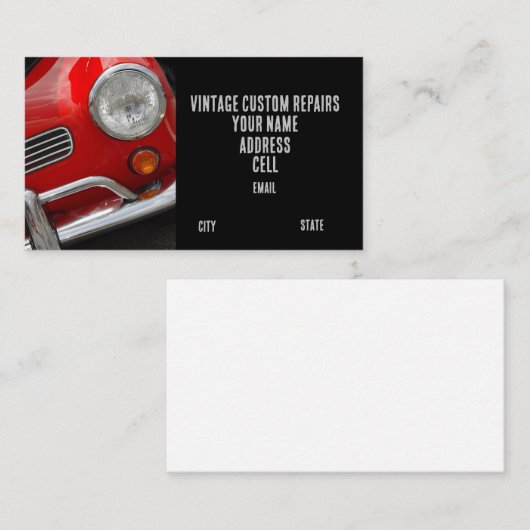 Carte De Visite Auto classique (Devant / Derrière)