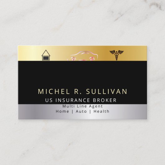Carte de visite auto de l'agent d'assurance multil (Devant)