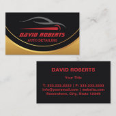 Carte De Visite Auto Détail Lavage de voiture Automotive Noir & Ro (Devant / Derrière)