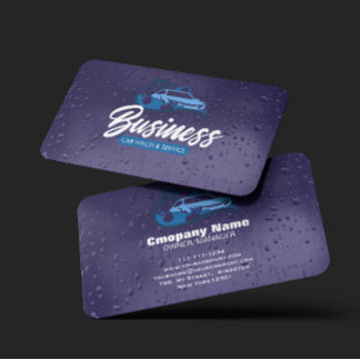 Carte De Visite Auto Detailing Services Car Wash Water Drop