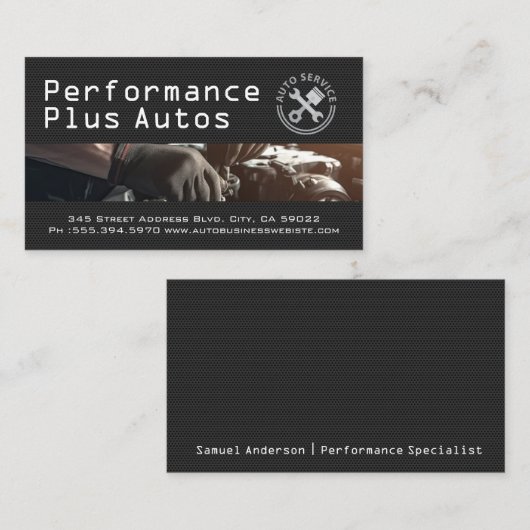 Carte De Visite Auto Fix | Performance Autos | Mechanic  (Devant / Derrière)
