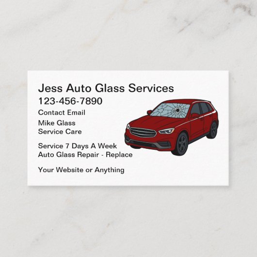 Carte De Visite Auto Glass Repair Replace Service (Devant)