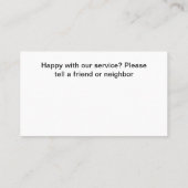 Carte De Visite Auto Glass Repair Replace Service (Dos)