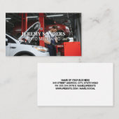 Carte De Visite Auto mécanicien travail sur voiture (Devant / Derrière)