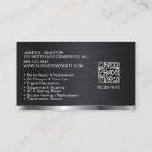 Carte De Visite Auto Mechanic Automotive Repair Service QR Code (Dos)