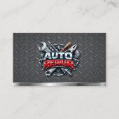 Carte De Visite Auto Mechanic Repair Service Automotive QR Code (Devant)