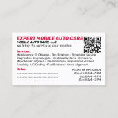 Carte De Visite Auto Repair & Car AC Specialist Custom Logo QR Cod (Dos)