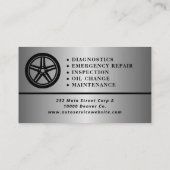 Carte De Visite Auto repair professional mechanic silver metal (Dos)