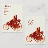 Carte De Visite AUTO RÉPARATION AUTOMOBILE MONOGRAMME sépia blanc  (Devant / Derrière)