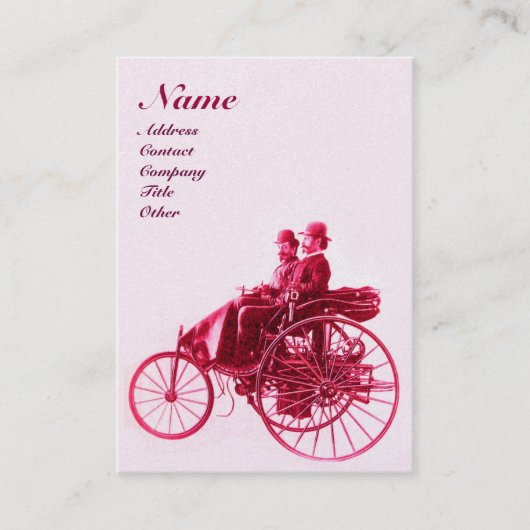 Carte De Visite AUTO RÉPARATION AUTOMOGRAMME MONOGRAM fuchsia or (Devant)