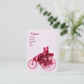 Carte De Visite AUTO RÉPARATION AUTOMOGRAMME rose fuchsia blanc (Debout devant)