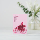 Carte De Visite AUTO RÉPARATION AUTOMOGRAMME rose fuchsia rouge (Debout devant)