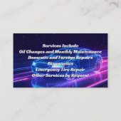 Carte De Visite Auto réparation de voiture mécanique mobile photo  (Dos)