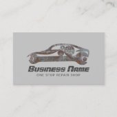 Carte De Visite Auto Réparation Grunge voiture Automobile Mécaniqu (Devant)
