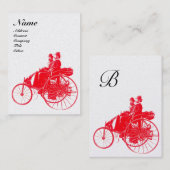 Carte De Visite AUTO RÉPARATION MONOGRAMME AUTOMOBILE Rouge blanc (Devant / Derrière)