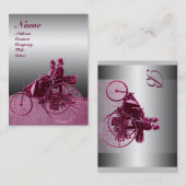 CARTE DE VISITE AUTO RÉPARATION MONOGRAMME AUTOMOGRAMME CHROME MÉT (Devant / Derrière)