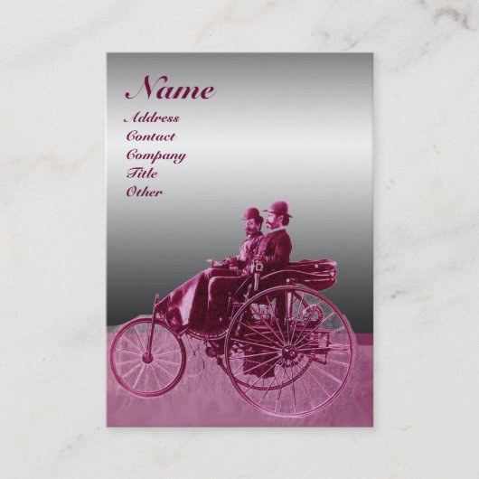 CARTE DE VISITE AUTO RÉPARATION MONOGRAMME AUTOMOGRAMME CHROME MÉT (Devant)