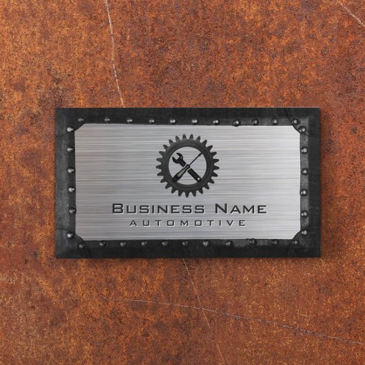 Carte De Visite Auto Réparation professionnelle Métal encadré Auto