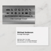 Carte De Visite Auto Services Icons | Metallic (Devant / Derrière)
