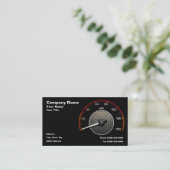 Carte De Visite Auto Speedometer contre l'Arrière - plan noir (Debout devant)