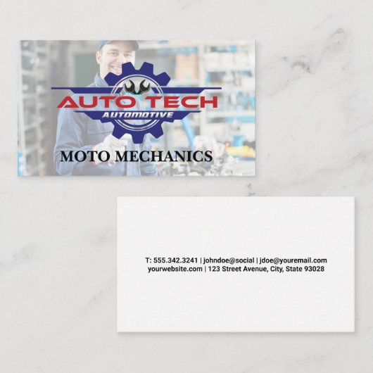 Carte De Visite Auto Tech | Automatique (Devant / Derrière)