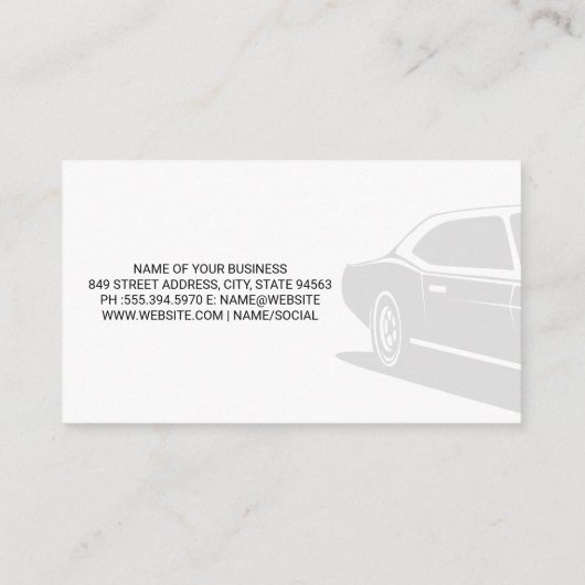 Carte De Visite Auto Tech | Pouces souriantes mécaniques vers le h (Dos)