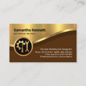 Carte De Visite Auto Voiture Luxurious Gold Courbe Lignes d'onde (Devant)