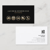Carte De Visite Auto Workshop Gold Icons BusinessCard (Devant / Derrière)