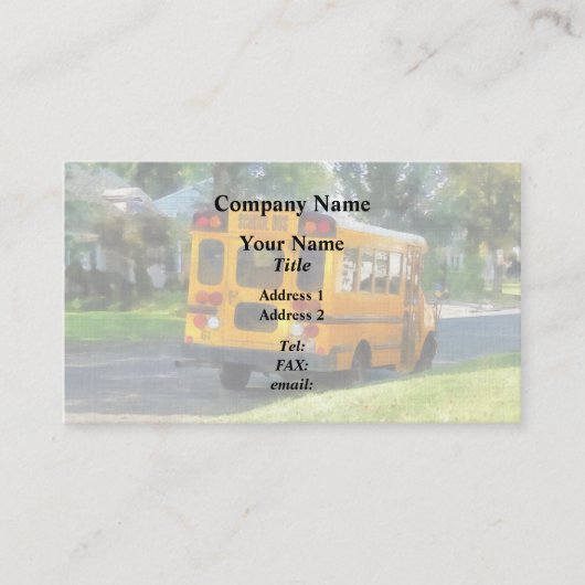 Carte De Visite Autobus scolaire garé (Devant)