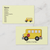 Carte De Visite Autobus scolaire jaune (Devant / Derrière)