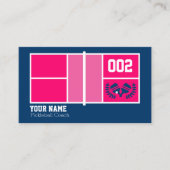 Carte De Visite Autocar de Pickleball, terrain de Pickleball rose  (Devant)