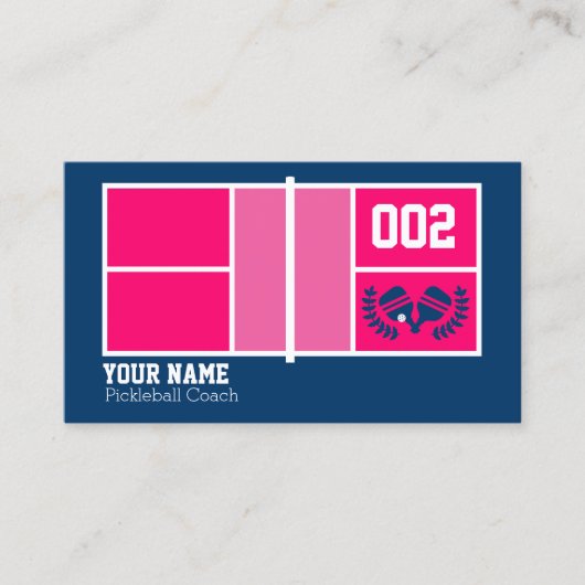 Carte De Visite Autocar de Pickleball, terrain de Pickleball rose  (Devant)