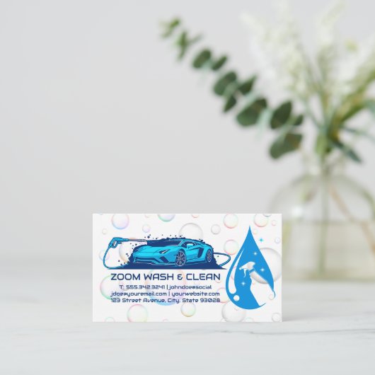 Carte De Visite AutoCare | Services de lavage de voiture (Debout devant)