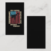 Carte De Visite Autodéfense du drapeau américain des Arts martiaux (Devant / Derrière)